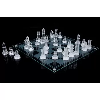 Glass Chess Cam Satranç Takımı (25 Cm X 25 Cm)