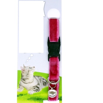Kadife Dokulu Ayarlanabilir Çıngıraklı Kedi Tasması (290290)