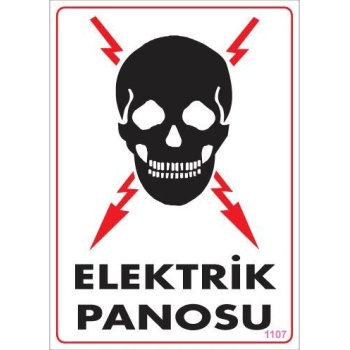 Elektrik Panosu Uyarı Levhası 25x35 KOD:1107