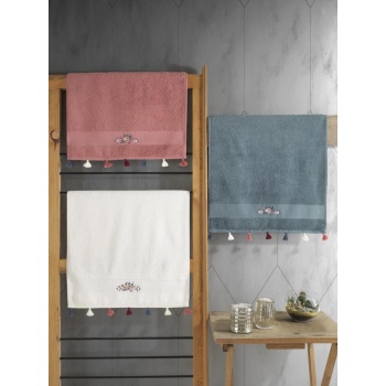 Fit V3 50x90 3lü Havlu Seti Nar/Krem/Mavi