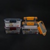 3 PARÇA  DİKDÖRTGEN MİKA SAKLAMA KABI SETİ SİLİKON CONTALI KAPAK 375-900-1700ML (4434)