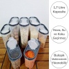 2 Kapaklı Ölçekli Erzak Kuru Gıda Saklama Kutusu Kabı - 1,7 Litre - SA935 (4434)