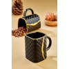 Çanta Şeklinde Lüx Seramik Gold Varaklı Tekli Kupa, Mug, Kupa Takımı, Nescafe Fincanı