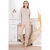 İ̇nterlok Pijama Takımı Vizon