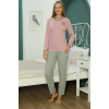 İ̇nterlok Pijama Takımı Gri-Pembe