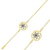 925 Ayar Gümüş Gold Sarı Yaşam Çiçeği Bileklik (290290)