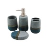 4 PCS OKYANUS MAVİ - GRİ - KAHVESERAMİK BANYO TEMİZLİK SETİ SIVI - KATI SABUNLUK- DİŞ FIRÇALIK- MACUNLUK (4434)