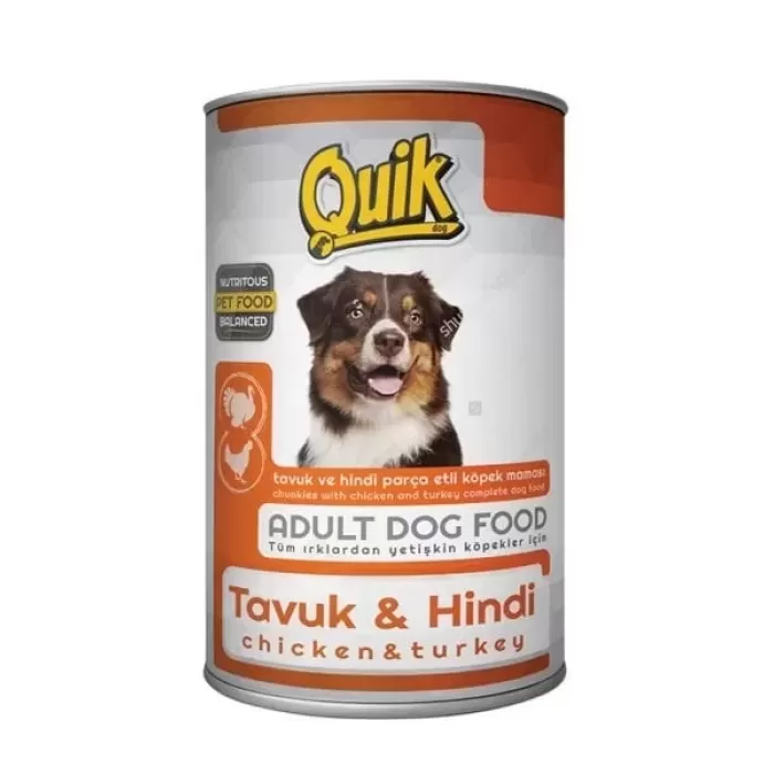 Quik Tavuk ve Hindili Yetişkin Konserve Köpek Maması 415 Gr