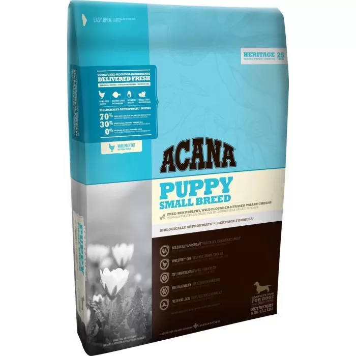 Acana Puppy Small Tahılsız Tavuklu ve Balıklı Küçük Irk Yavru Köpek Maması 2 Kg