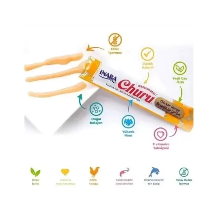 Inaba Ciao Churu Cream Tavuklu ve Deniz Taraklı Sıvı Kedi Ödül Maması 14 Gr 4 Adet