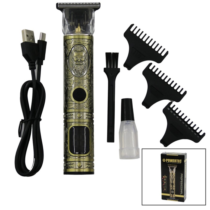 KOMPLE METAL ENSE ÇİZİM - SAÇ SAKAL TRAŞ MAKİNE USB ŞARJ - GÖSTERGET BIÇAK TR-1212 (4434)