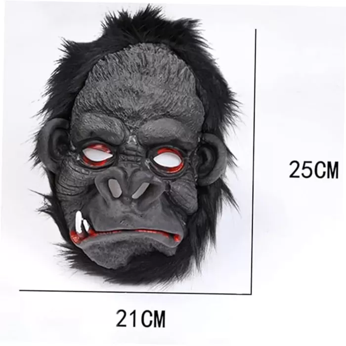 Lateks Goril Maskesi Maymun Maskesi Et Maskesi Orangutan Siyah Saçlı 4 No
