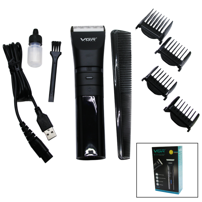 IPX7 SUYA DAYANIKLI 2 KADEMELİ TURBO - LED GÖSTERGE USB ŞARJLI SAÇ SAKAL KESME - TRAŞ MAKİNESİ  V-286 (4434)