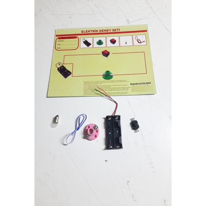 Okul Deney Seti - Elektrik Seti Ampul - Pil Yatağı - Duy -Düğme Seti (290290)