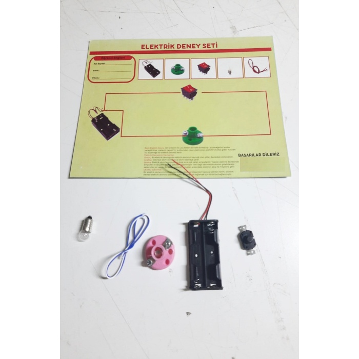 Okul Deney Seti - Elektrik Seti Ampul - Pil Yatağı - Duy -Düğme Seti (290290)