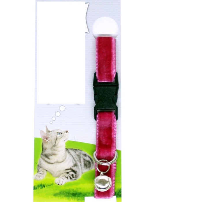 Kadife Dokulu Ayarlanabilir Çıngıraklı Kedi Tasması (290290)