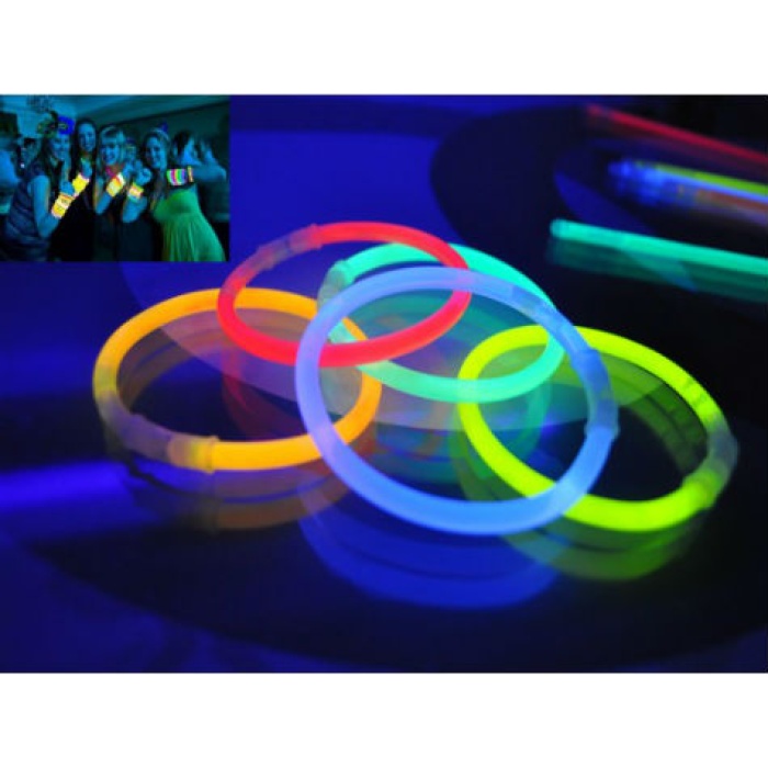 10 Adet Karanlıkta Işık Veren Bracelet Fosforlu Kırılan Çubuk Bileklik (290290)