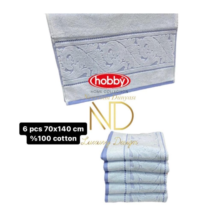 Sultan Mavi 70x140 6lı Havlu Seti