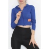 Kapşonlu Kaşkorse Bluz Saks - 11711.1567.