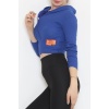 Kapşonlu Kaşkorse Bluz Saks - 11711.1567.