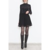Pileli Dantelli Mini Etek Siyah - 12368.148.