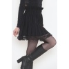 Pileli Dantelli Mini Etek Siyah - 12368.148.