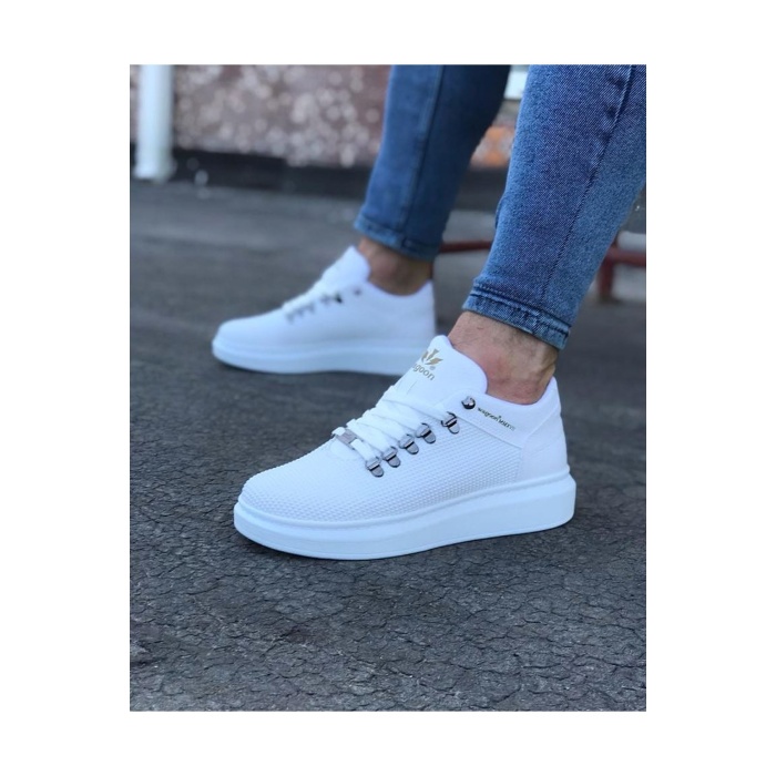 WG047 Beyaz Mavi Erkek Casual Ayakkabı