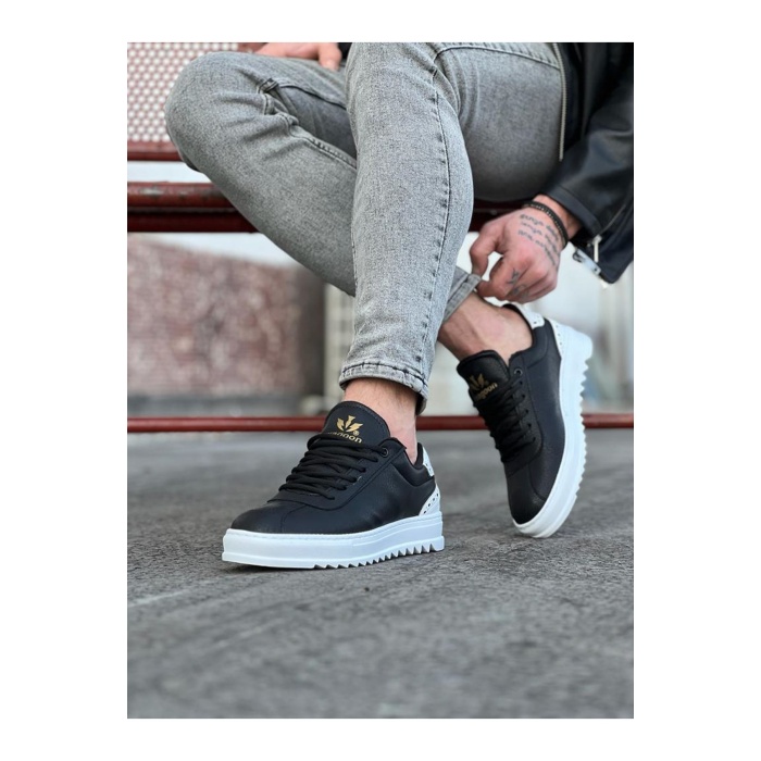 WG021 Siyah Beyaz Erkek Casual Ayakkabı