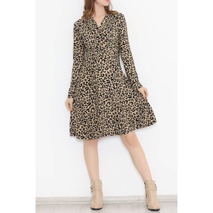 Süet Elbise Leopar - 12088.1234.