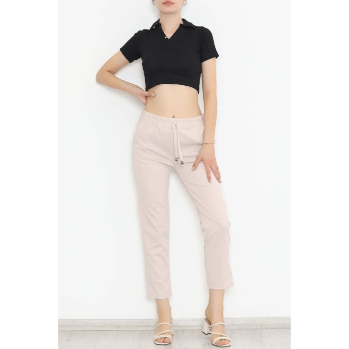 Beli Lastikli Pantolon Taş - 9189.1361.