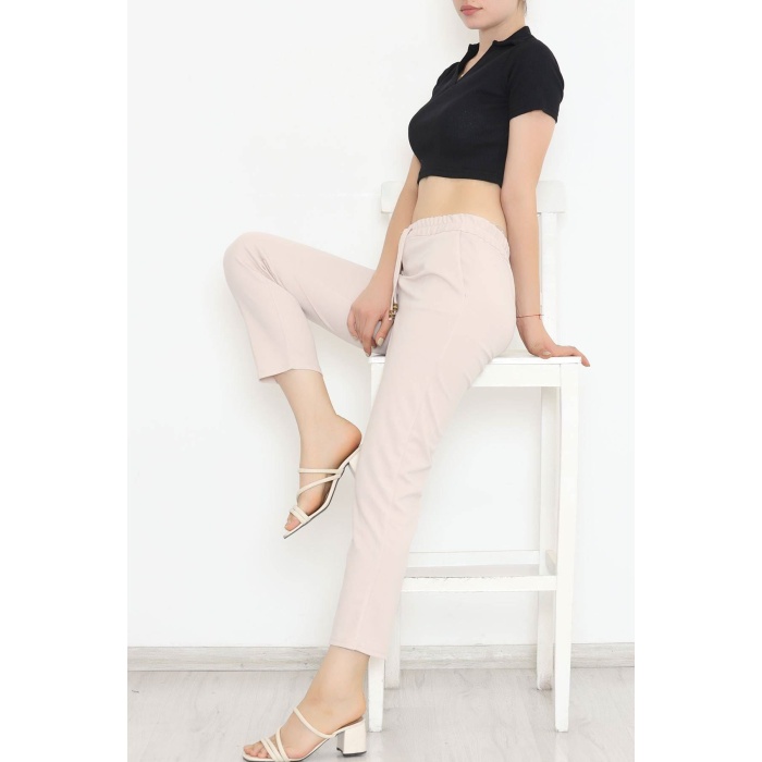 Beli Lastikli Pantolon Taş - 9189.1361.