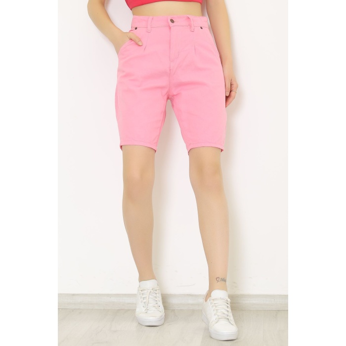 Gabardin Şort Pembe - 9662.1184.