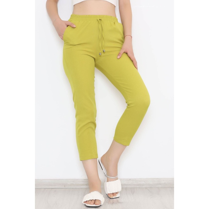 Beli Lastikli Duble Pantolon Yağyeşili - 20918.683.