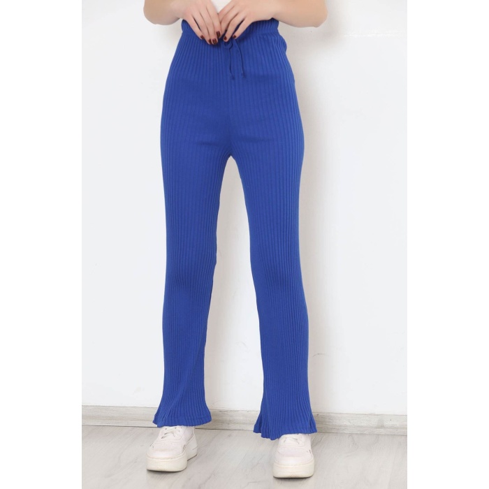 Kuşgözlü Fitilli Pantolon Saks - 12194.1567.