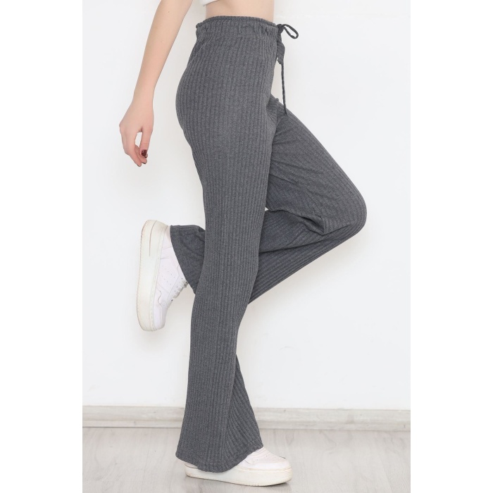Kuşgözlü Fitilli Pantolon Füme - 12194.1567.