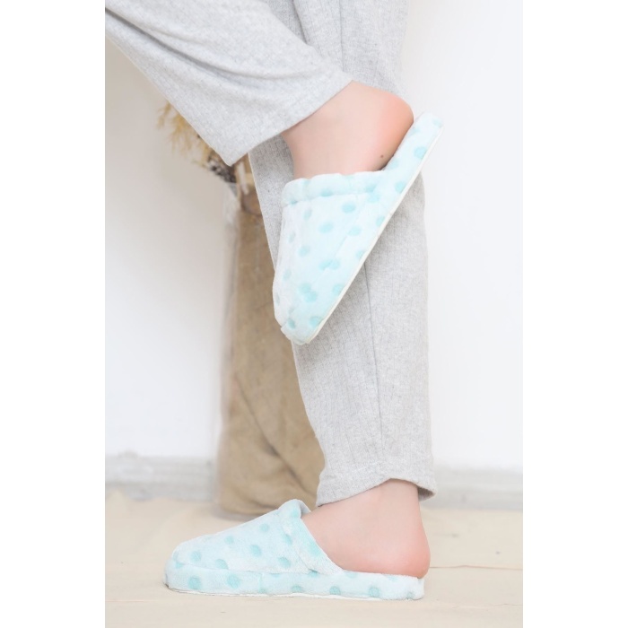 Puanlı Peluş Terlik Mint - 12363.264.