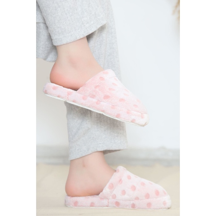 Puanlı Peluş Terlik Pudra - 12363.264.