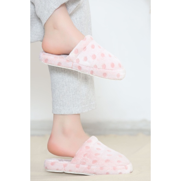 Puanlı Peluş Terlik Pudra - 12363.264.