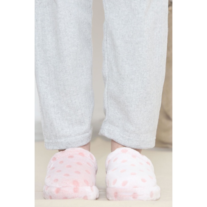Puanlı Peluş Terlik Pudra - 12363.264.