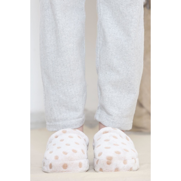 Puanlı Peluş Terlik Grikahve - 12363.264.