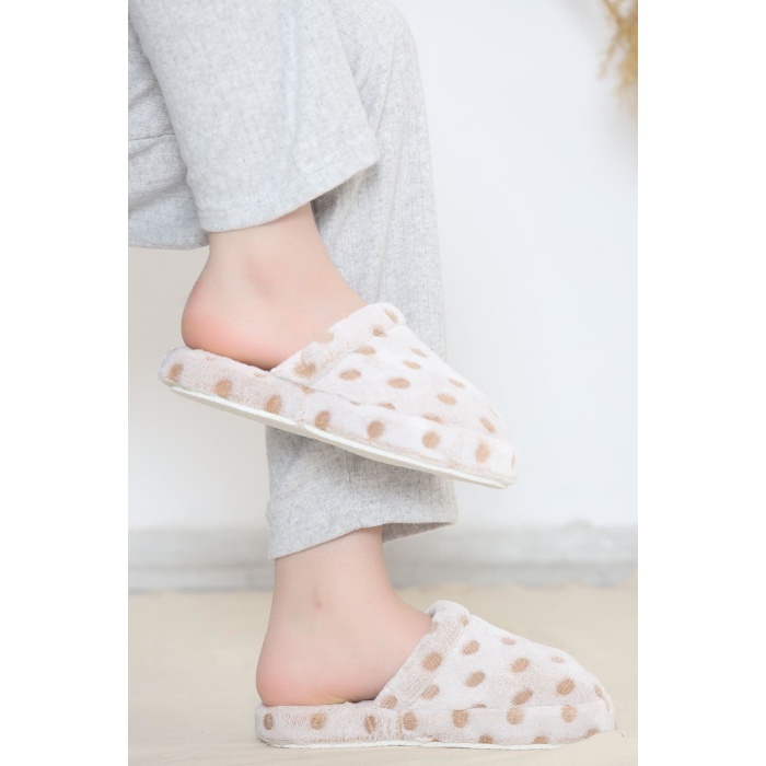 Puanlı Peluş Terlik Grikahve - 12363.264.