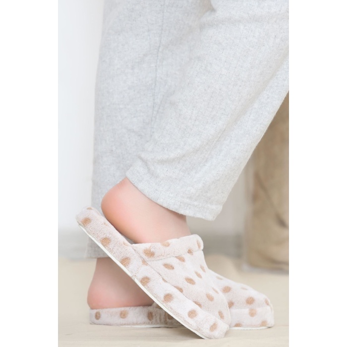 Puanlı Peluş Terlik Grikahve - 12363.264.