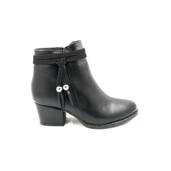 PUNTO 425055 Siyah 5 Cm Fermuarlı Kadın Bot