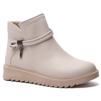 KUUM LONDON K1121001 Bej Fermuarlı Kadın Bot