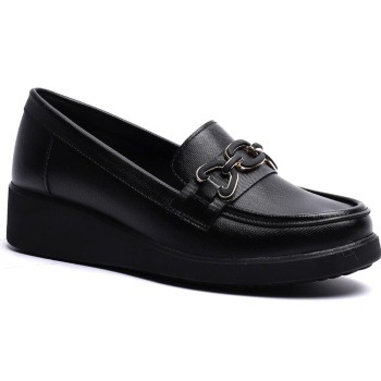 KUUM LONDON K152504 Siyah Dolgu Taban Kadın Ayakkabı