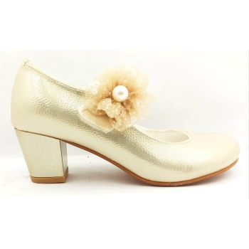 Mini Women Altın Kız Çocuk Topuklu Abiye Ayakkabı