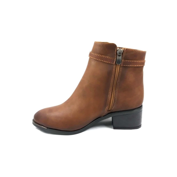 PUNTO 325035 Taba 5 Cm Fermuarlı Kadın Bot