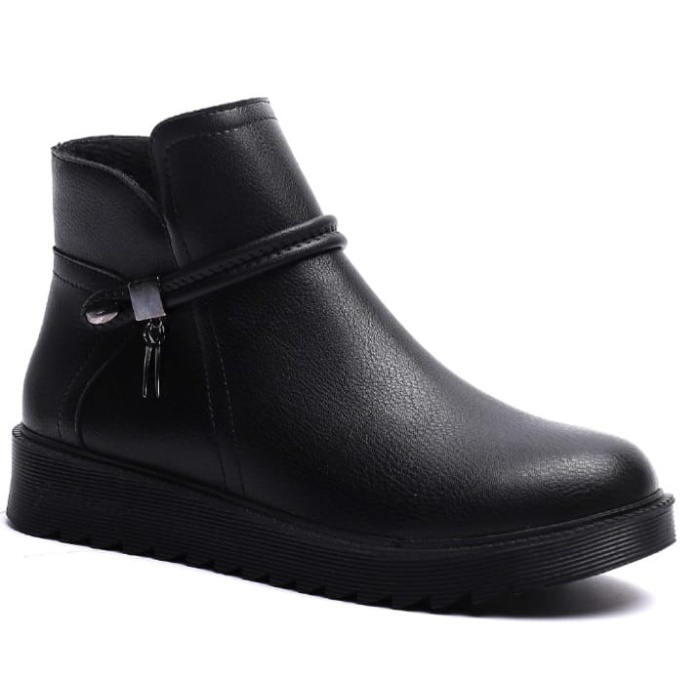 KUUM LONDON K1121001 Siyah Fermuarlı Kadın Bot