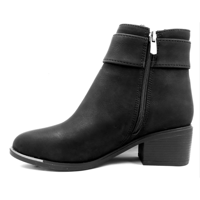 PUNTO 425077 Siyah 5 Cm Fermuarlı Kadın Bot