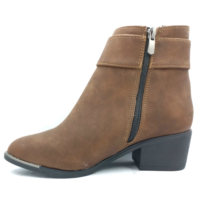 PUNTO 425077 Taba 5 Cm Fermuarlı Kadın Bot